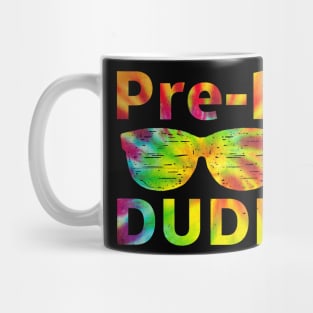 Pre-K Dude Tees is a Funny First Day of Preschool Graphic Tie Dye Design Mug